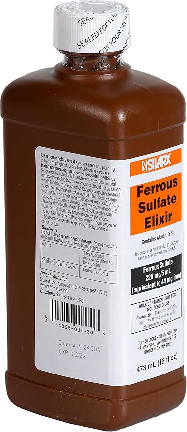 Sulfate Elixir 220mg/5mL 16oz Bottle - 4 Pack