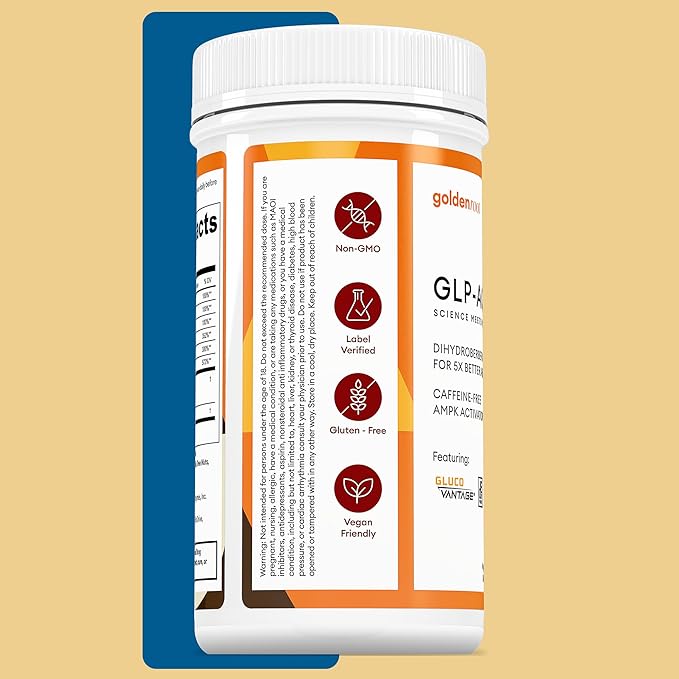 GLDN Berberine Advanced Absorption Formula - 200mg Dihydroberberine 5X Improved Absorption - DIM - Chromium Picolinate and DE111 Probiotics for Digestive Support - Vegan Friendly - 60 Capsules