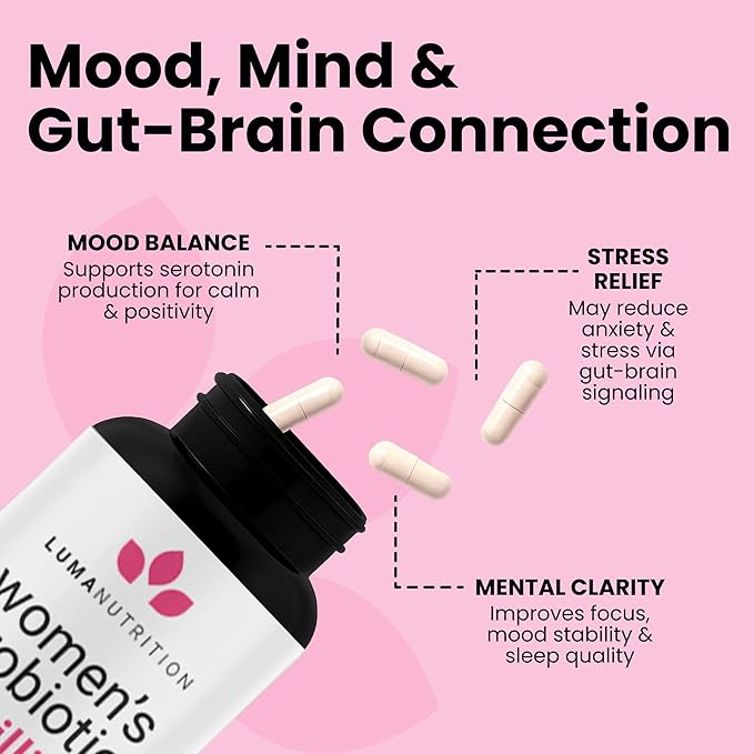 Luma Nutrition Probiotics for Women with Prebiotics - 50 Billion CFU Per Serving - Formulated for Digestive Immune &amp Feminine Support - 60 Capsules 30 Servings