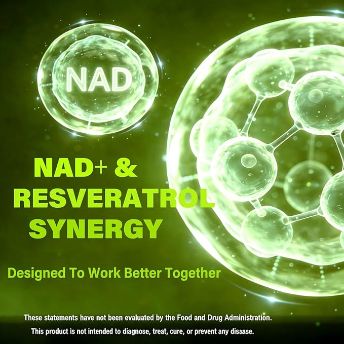 RAPGET Liposomal NAD Supplement + Resveratrol – NMN Supplement Alternative High Purity NAD + Supplement for Energy - Support Cellular Health - 60 Capsules