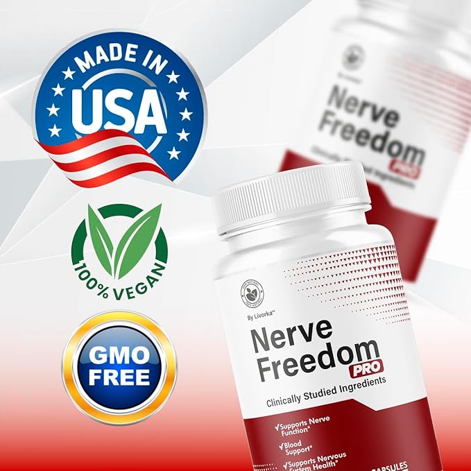 Nerve Freedom Pro - NerveFreedom Pro Capsules Supplement Support NerveFreedom Pills All Natural Ingredients Health Support Advanced Formula 60 Capsules for 1 Month