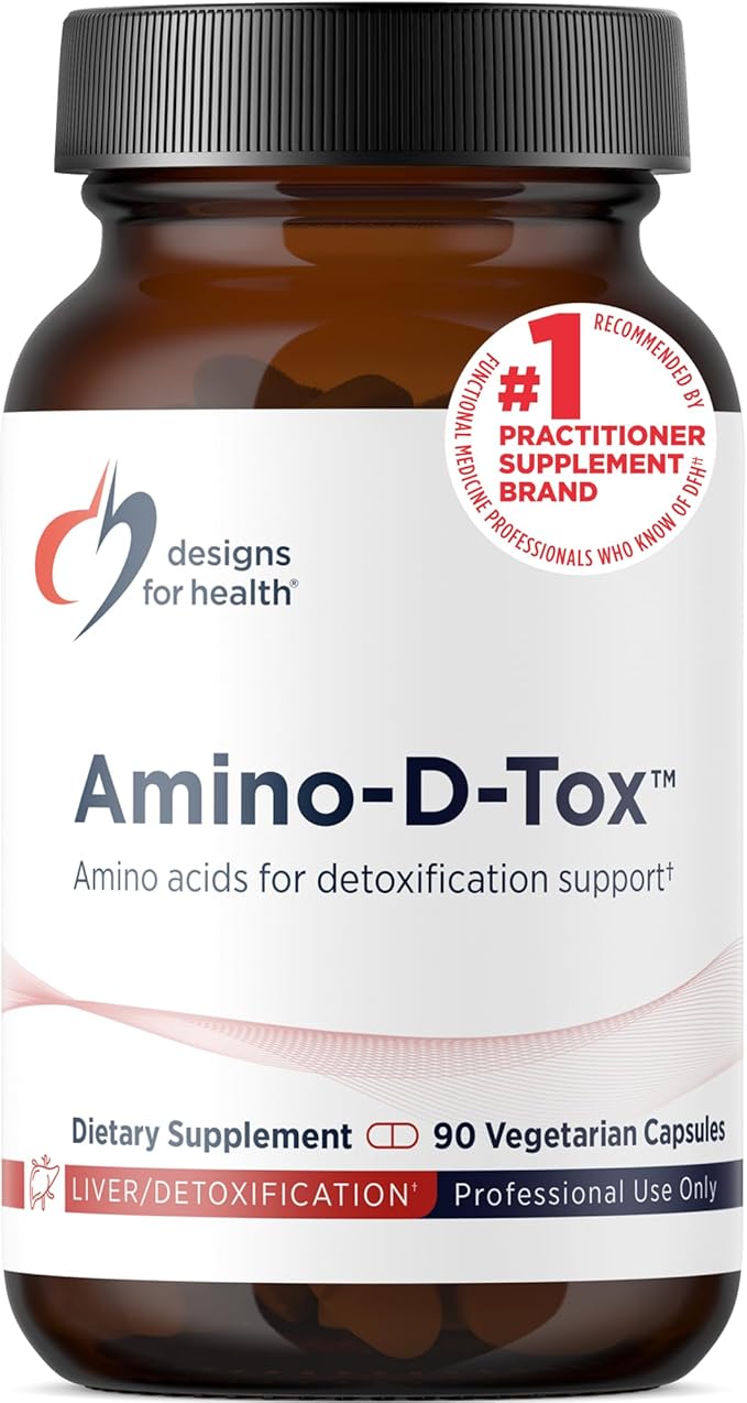 Designs for Health Amino-D-Tox - Amino Acid Detox + Liver Cleanse Support - Supplement Blend with Glycine Calcium D Glucarate NAC + More - Non-GMO (90 Capsules)