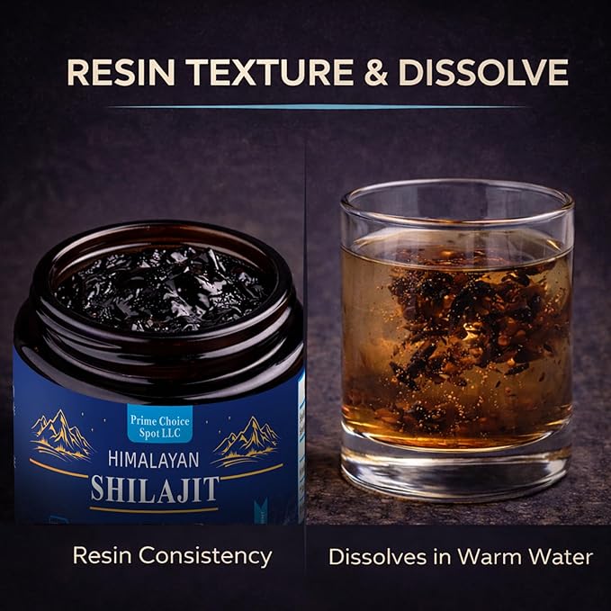 Himalayan Shilajit Resin 50g | Pure Gold Grade Mumiyo from Gilgit-Baltistan | Raw Mineral Pitch with Fulvic &amp Humic Acid | 85+ Trace Minerals