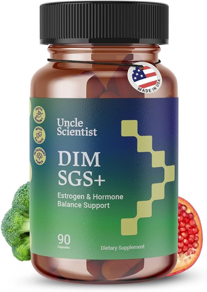 DIM SGS+ Supplement 150mg for Women &amp Men - Supports Healthy Hormone Levels Estrogen Metabolism Detox - Pomegranate &amp Broccoli Seed 90 Capsules (90 Day Supply)