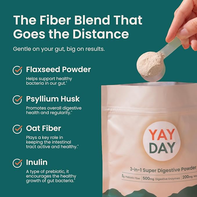 Nighttime Prebiotic Fiber Powder with Digestive Enzymes &amp Magnesium Glycinate for Sleep On-The-Go Travel 7 Pack | Gut Health Supplement for Women &amp Men - Bloating Relief Soluble and Insoluble