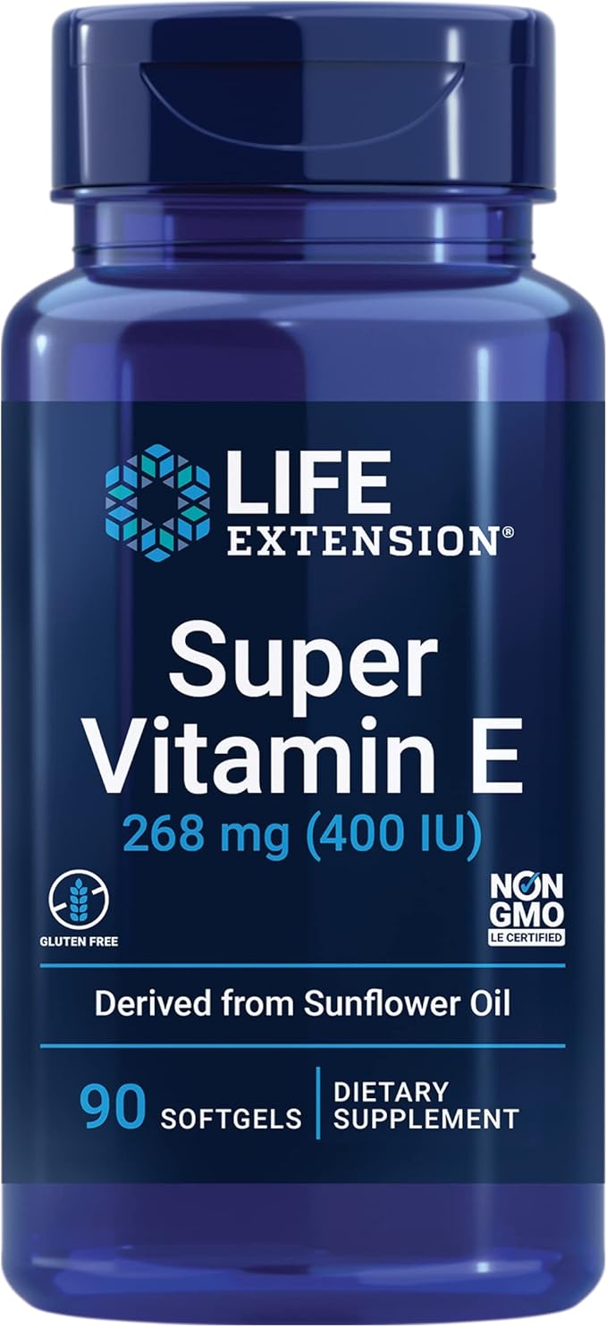 Life Extension Super Ubiquinol CoQ10 Heart Health Cellular Energy 60 Softgels and Super Vitamin E 268mg Immune &amp Brain Health 90 Softgels Bundle