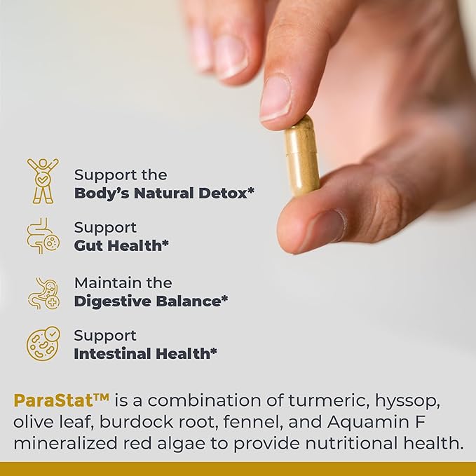 Premier Research Labs ParaStat - Intestinal Cleanse Natural Gut Cleanse for Women &amp Men Support for Colon Detox Bloating Digestion &amp Constipation - 90 Capsules (30 Day Supply)