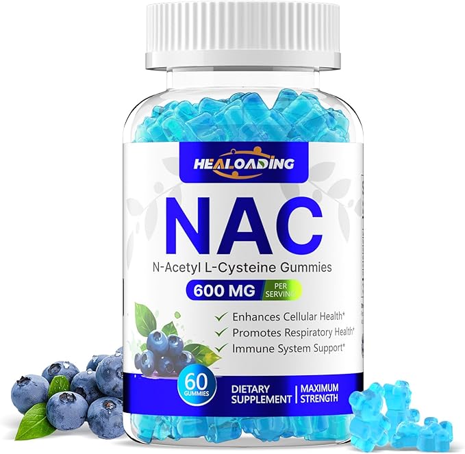 NAC Supplement N-Acetyl Cysteine: NAC Gummies 600MG for Respiratory Health Liver Detox &amp Antioxidant Support 30 Day Supply