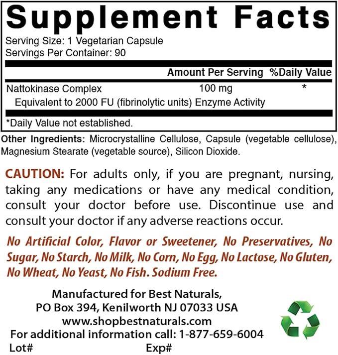 Best Naturals Serrapeptase 40000 SPUs &amp Nattokinase 100 Mg