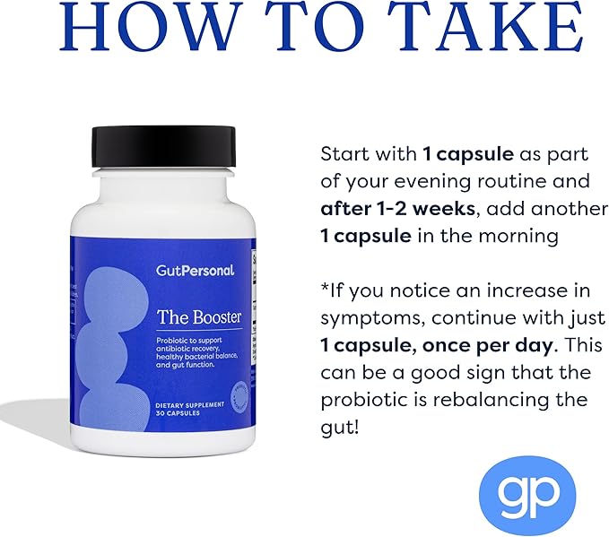 GutPersonal The Booster Targeted Probiotic for Gut Health: Boost Good Bacteria Reduce Bad Bacteria and Support The Immune System with 5 Billion CFU Saccharomyces Boulardii Capsules 60 Servings