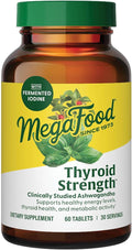 MegaFood Thyroid Strength - Mineral Supplement - Thyroid Support for Women with Ashwagandha Zinc Selenium Copper Iodine &amp L-Tyrosine &amp Herb Blend - Vegetarian - 60 Tabs (30 Servings)