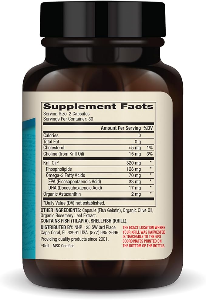 Dr. Mercola Krill Oil for Kids - 320 mg Krill Oil - MSC Certified - Supports Brain &amp Body Development - Phospholipid Form for Absorption - Non-GMO Gluten-Free &amp Soy-Free - 60 Capsules (Pack o