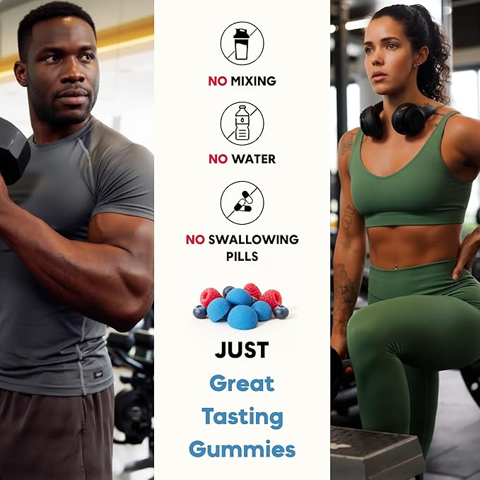 Creatine Monohydrate Gummies 5g – Sugar Free Vegan Halal Non-GMO – Muscle Strength Recovery &amp Brain Health – for Women &amp Men – 120 Count 30 Servings