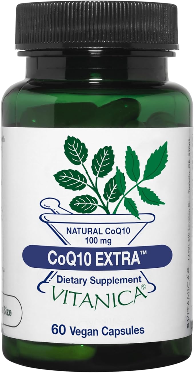 Vitanica Coq10 Extra Natural CoQ10 100mg Non-GMO Vegan 60 Capsules