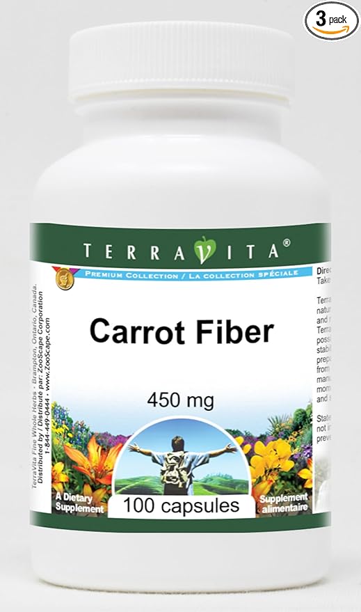 Carrot Fiber - 450 mg (100 Capsules ZIN: 519521) - 3 Pack