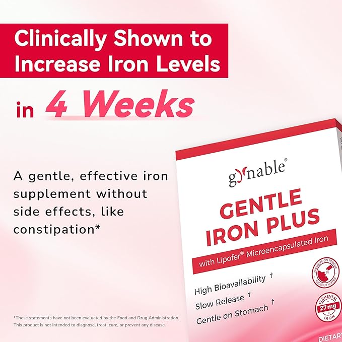 Iron Supplement for Women: Oral Dissolvable Iron Powder Gentle Iron Plus with 27mg Lipofer® Slow Release Iron with Vitamin C Folic Acid Beetroot Extract &amp B-Complex Vegan 20 Sticks