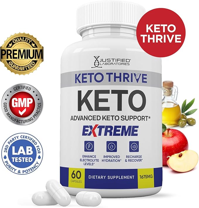 (10 Pack) Keto Thrive Keto ACV Extreme Pills 1675MG Keto Support Blend Capsule Alternative Keto ACV Gummies Formulated with Apple Cider Vinegar Extra Virgin Olive Oil Powder Green Tea 600 Capsules