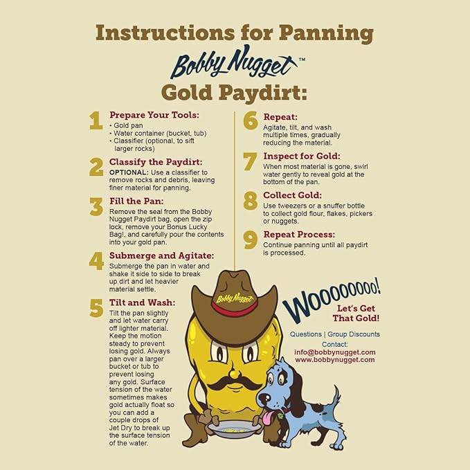 Gold Paydirt | Gold Rush Panning Concentrates unsearched &amp Added | Gold Prospecting Pay Dirt + Guaranteed Lucky’s Bonus Bag