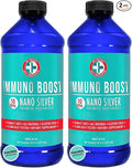 Be Smart Get Prepared Nano Silver Immuno Boost - 16 oz - Daily Immune Supplement for Family - Gluten Free Vegetarian - Made in USA (Pack of 2)