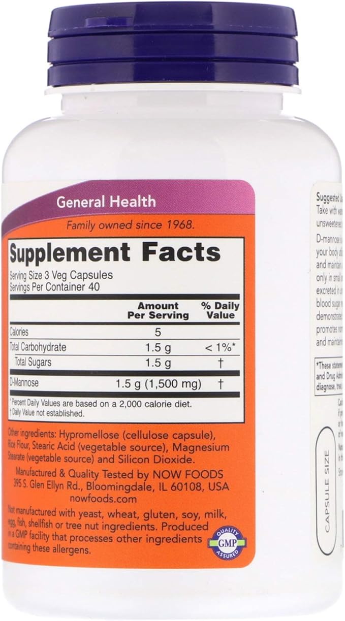 D-Mannose 500mg 120 Capsules (Pack of 2)