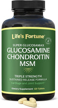 Life's Fortune Triple Strength Glucosamax - 1000mg Premium Glucosamine Chondroitin and MSM Supplement with Vitamin C for Joint Comfort &amp Mobility 120 Tab