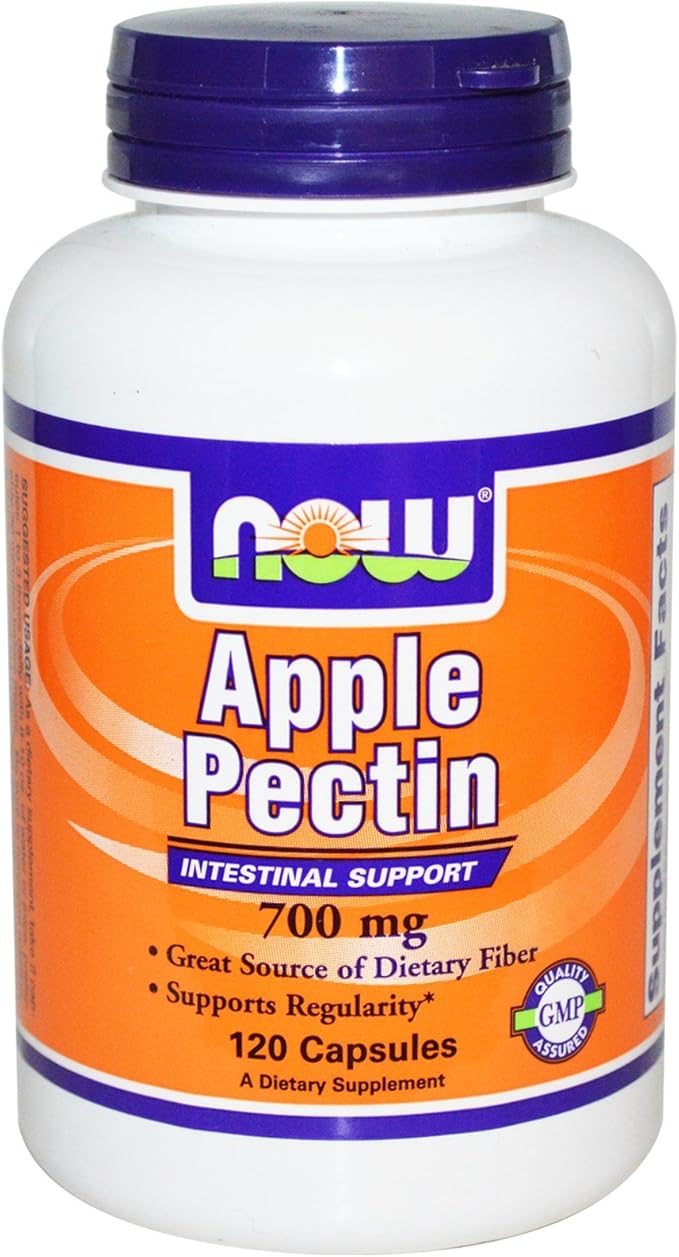 Now Foods Apple Pectin 700 mg - 120 Caps 3 Pack
