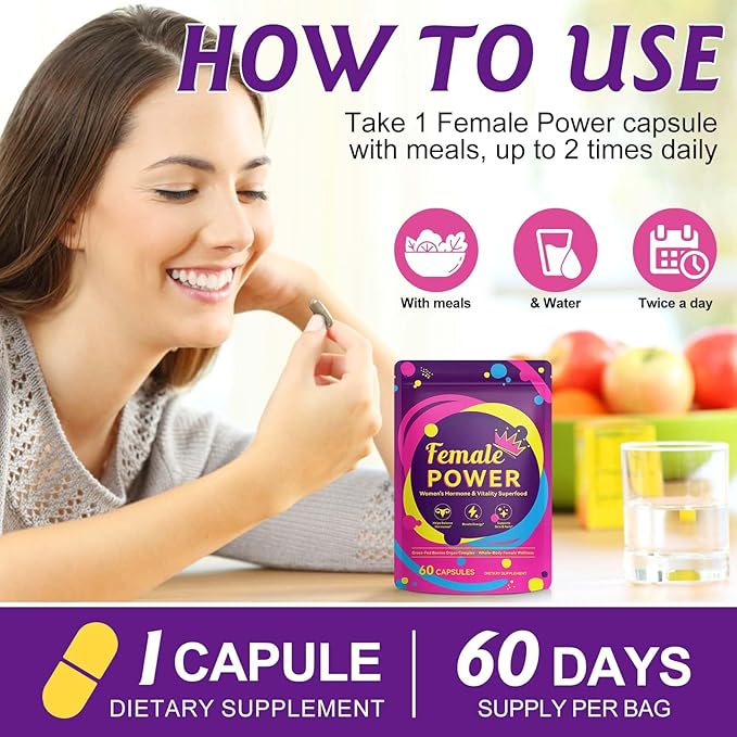 Beef Organ Supplement for Women Beef Liver Capsules Supplement Supports Women's Overall Energy and Health Balance Hormones Energy Menstrual Skin Care Hormone Balance for Women 2x60 Capsules