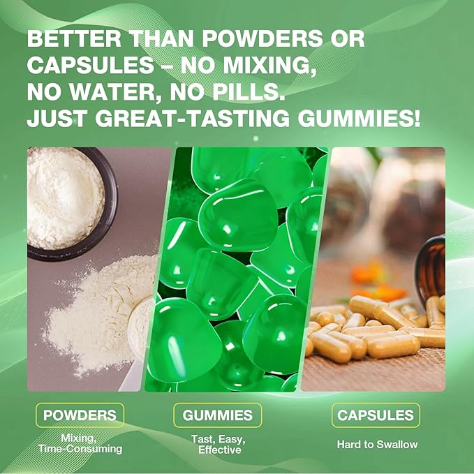 2-Pack Creatine Gummies for Women＆Men - 5g Creatine Monohydrate Gummies with L-Taurine &amp Alpha Gpc for Boost Focus Endurance Strength and Muscle Growth - Vegan Non-GMO (Green Apple 160 ct)
