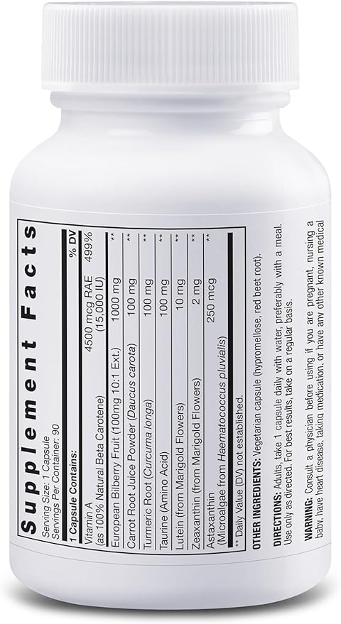 Fresh Start Vision Support with Lutein Zeaxanthin Bilberry &amp Astaxanthin | Antioxidant Formula for Eye Health – 90 Capsules