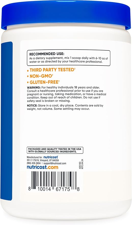 Nutricost Inositol Powder 1LB (454 Grams) - Gluten Free Non-GMO