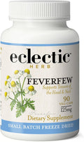 Eclectic Herb - Feverfew Capsules | Support for Head &amp Neck Tension | Herbal Supplement | US-Grown Vegan Non-GMO Gluten Free (90 CT | 125 mg)