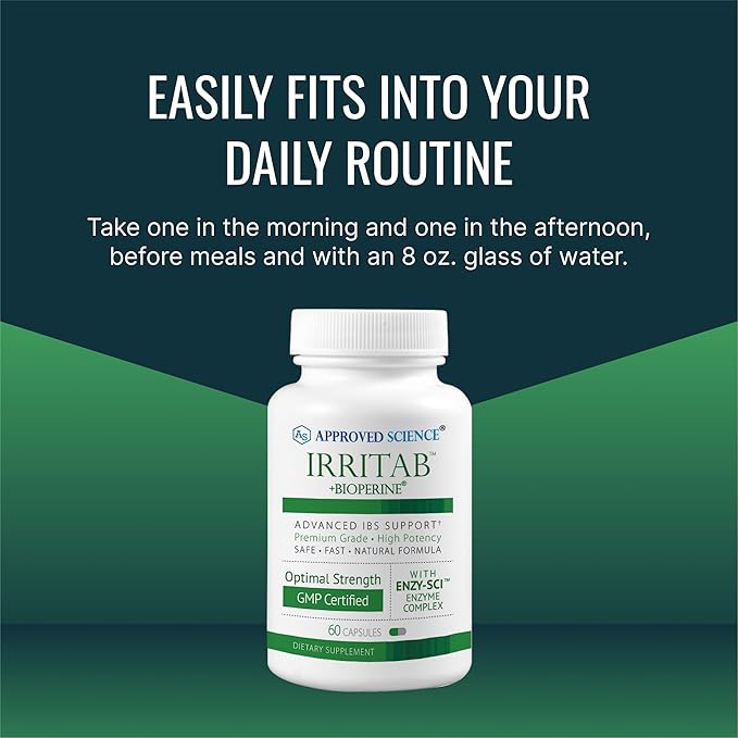 Approved Science Irritab - Natural Digestive Enzyme Support - Total Support - 6 Month Supply