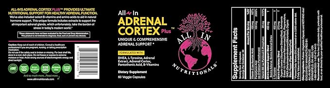 All In Nutritionals Adrenal Cortex + Adrenal Support Cortisol Support Herbal Supplement