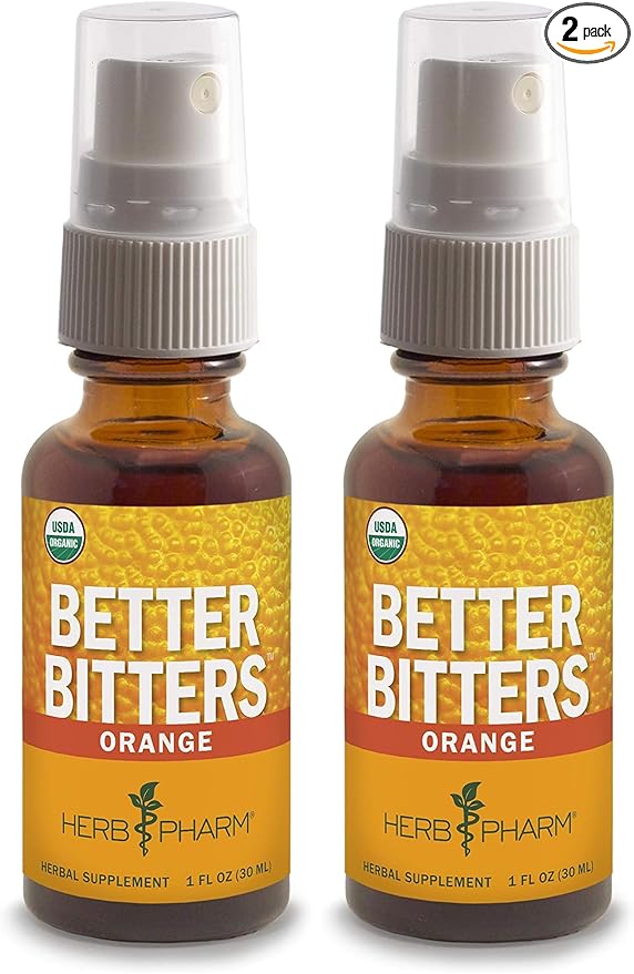 Herb Pharm Better Bitters Certified Organic Digestive Bitters Orange 1 Ounce (Pack of 2)