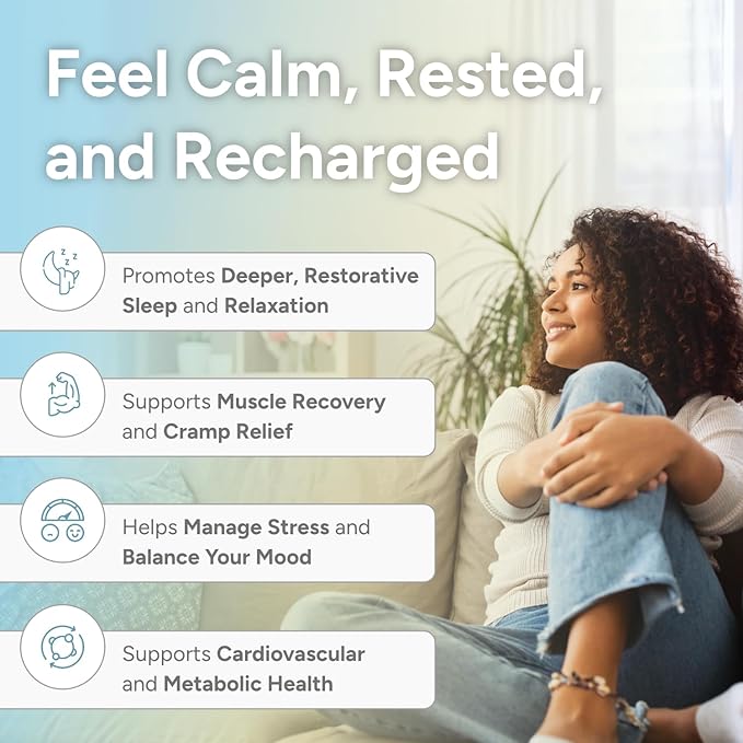 High Absorption Magnesium Complex with Glycinate Malate &amp Taurate - Premium Magnesium Supplement for Sleep Relaxation Leg Cramps &amp Stress Relief - 100% Chelated &amp Easy On The Gut - 90 C