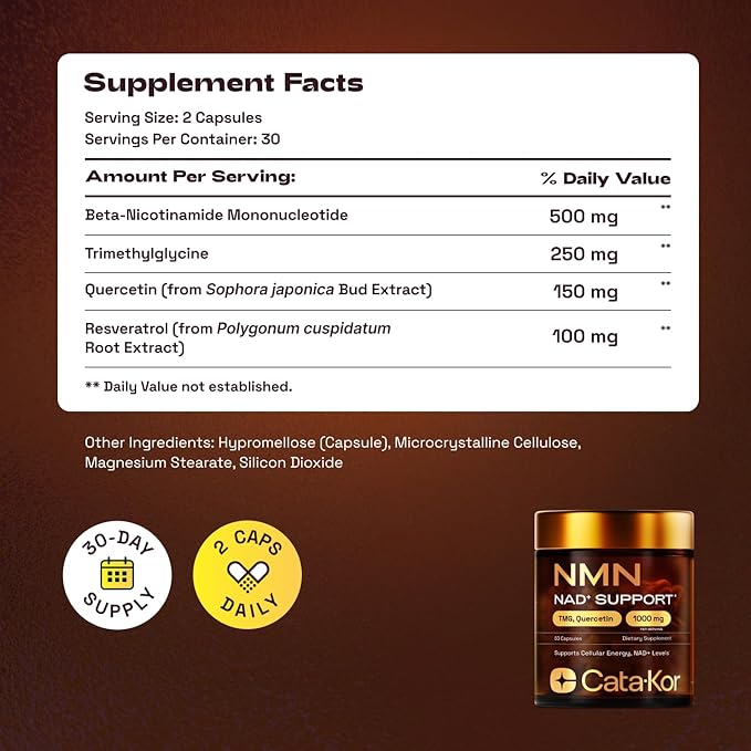 NMN Supplement 1000mg &amp Calcium AKG Complex - NAD+ Supporing Supplement with TMG Quercetin &amp MSM Hyaluronic Acid &amp Biotin Collagen Support Beauty Complex