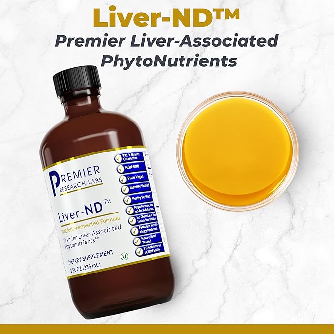 Premier Research Labs Liver-ND - Liver Cleanse Milk Thistle Extract Milk Thistle Liquid Drops Tincture Supplement Fermented with Probiotics with Antioxidants Turmeric 8 Fl Oz Bottle