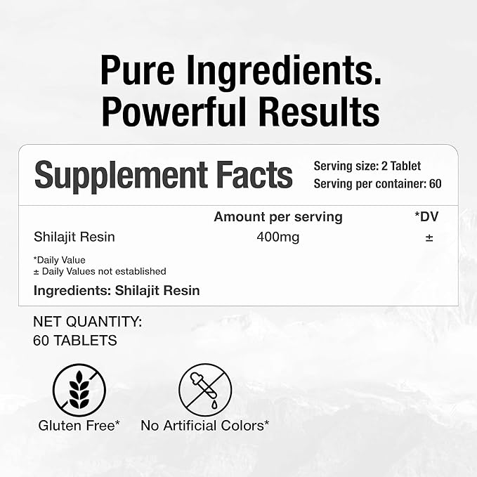 Bargad Shilajit Dry Drops | Natural Energy &amp Stamina | 100% Authentic Himalayan Shilajit Resin in Dry Form | Supports Vitality Focus &amp Detox | No Additives or Fillers | 60 Count