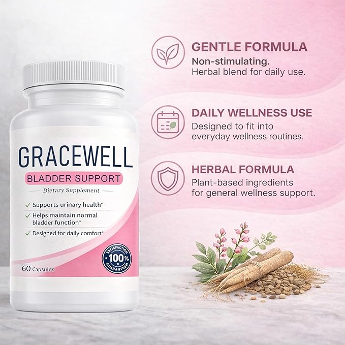 GraceWell Bladder Support Supplement Herbal Blend with Astragalus Root Goji Berry Angelica Root &amp Schisandra for Daily Wellness