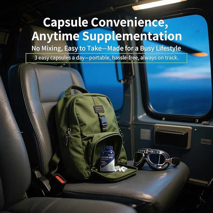 Amino Acid Supports Muscle Recovery and Lean Muscle Growth Enhances Energy and Endurance Contains Essential Amino Acids and BCAAs 180 Capsules (2 Bottles)