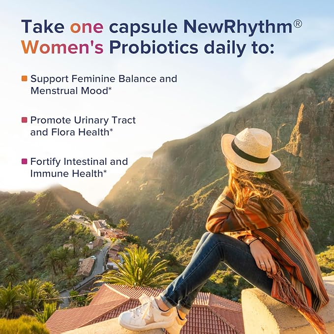 NewRhythm Gut Balance Bundle Probiotics 50 Billion CFU &amp Women’s Probiotics (100B CFU) Daily Gut Health Support Complete Feminine Care 120 Capsules Total (Pack of 2)