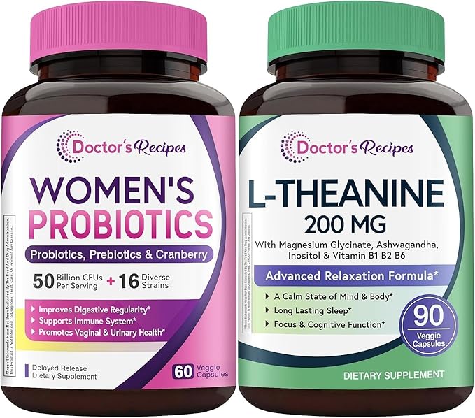 Doctor's Recipes Women’s Probiotic &amp L-Theanine 200 mg