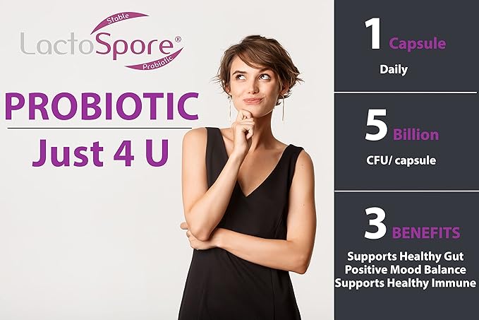 AFI LactoSpore® ES Spore Probiotic | 5B CFU Heyndrickxia Coagulans | Supports Gut Digestive Immune &amp Vaginal Health | Positive Mood Balance I Dairy Gluten &amp Soy Free | Made in USA - 60 Caps