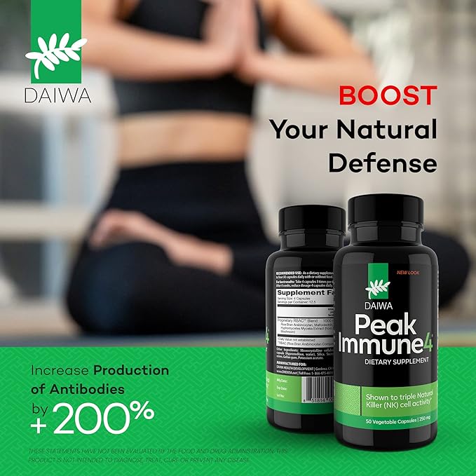 Daiwa Peak Immune 4 - Natural Immune System Booster + Daiwa Krill Oil – Omega 3 Krill Oil Capsules