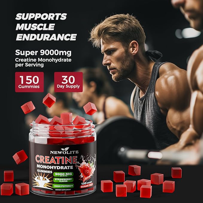 Energy Strength Creatine Monohydrate Gummies 9000MG Energy for MusclePotent Creatine Supplement Support Strength