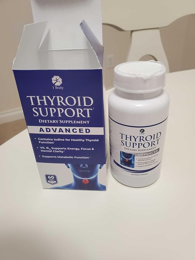 1 Body Thyroid Support Supplement 90-Day Supply 2 Pack with B12 Iodine Zinc Selenium Ashwagandha Non-GMO Vegetarian Formula (60 Count (Pack of 2))