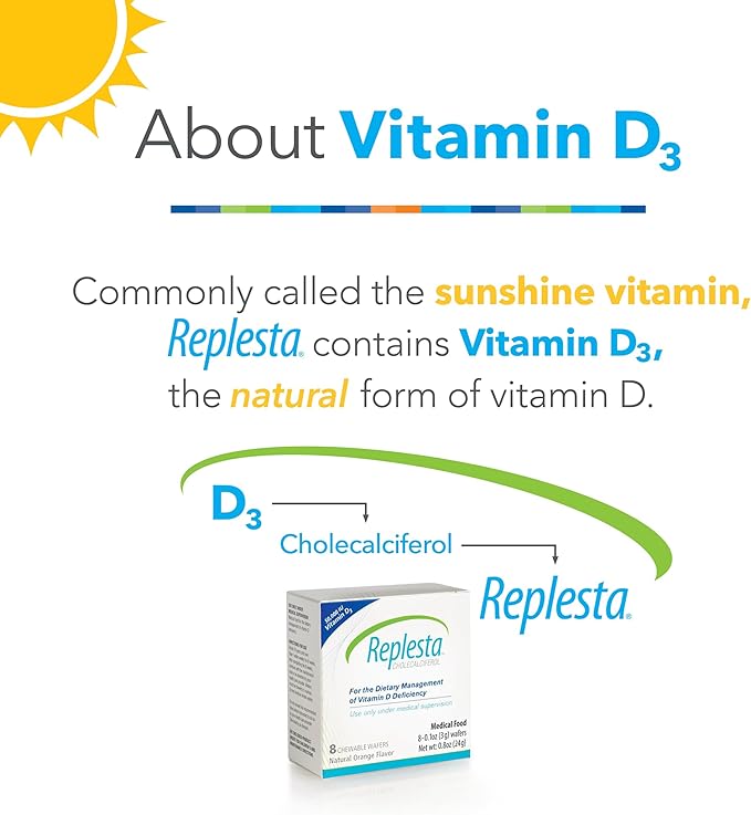 50000 IU Vitamin D3 Cholecalciferol for Vitamin D Deficiency Once-Weekly Chewable Wafer Non-GMO Natural Orange Flavor 8 Count (Pack of 1)