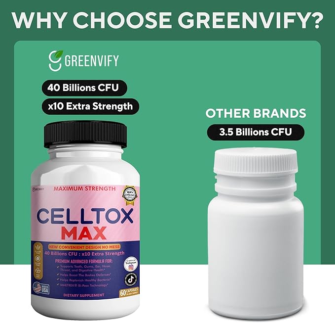 CellTox Max Probiotic Supplement Maximum Strength 40 Billion CFU 60 Capsules 30-Day Supply (2)