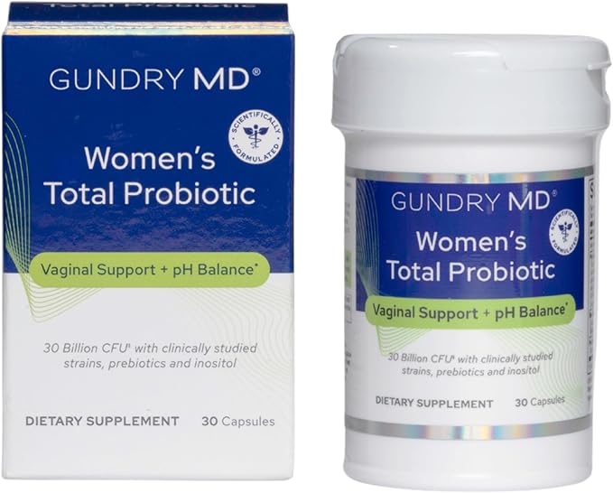 Gundry MD Women's Total Probiotic - Women's Probiotic for Vaginal Support &amp Digestive Health - 30 Capsules