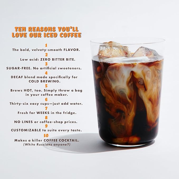 GRADY’S COLD BREW New Orleans Style - DECAF | 100% Arabica Ground Coffee &amp Chicory Pouches 12 Bundles of 4 Easy-to-Brew Bean Bags Makes 144 drinks
